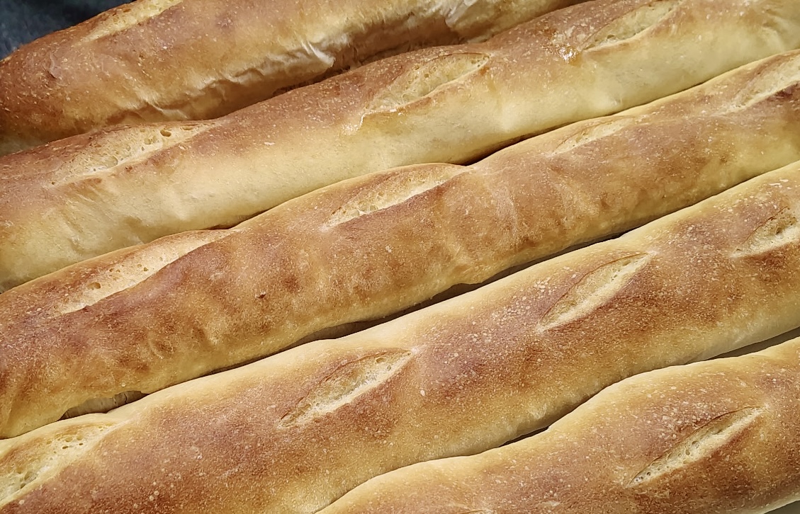 Freshly baked artisan baguettes